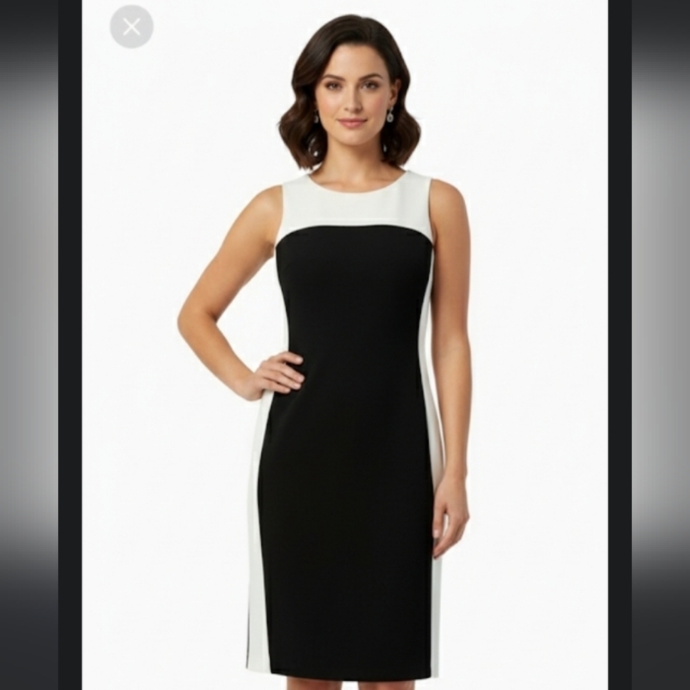 DressBarn Elegant Black and White Sleeveless Dress size 10